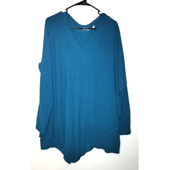 Soft Surroundings Womans sz XL green long sleeve vneck assymetrical layered top - Picture 1 of 9